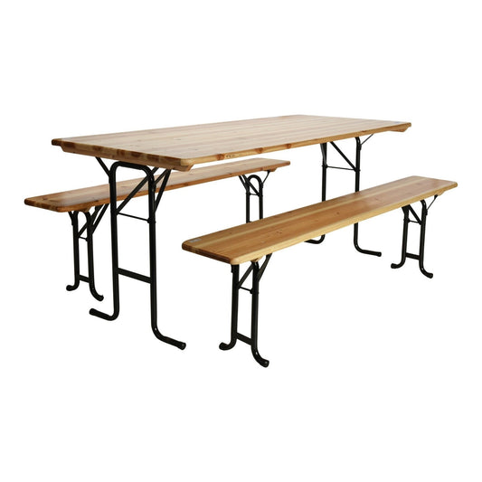 "Ensemble de table de jardin en bois, sapin chinois, 25% de réduction"