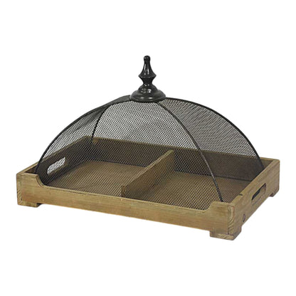 Wooden Tray With Mesh Cover