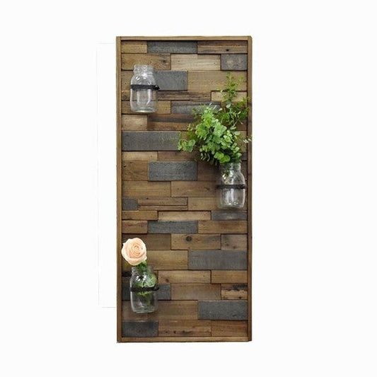 Wooden Wall Vase Panel