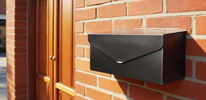 Boîte aux lettres à enveloppe longue en acier, boîtes aux lettres murales pour l'extérieur, noir