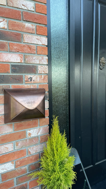 Envelope Mailbox, Antique Copper