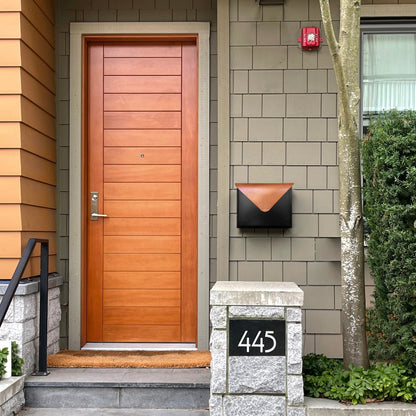 Sleek Envelope Mailbox, Black & Copper Lid