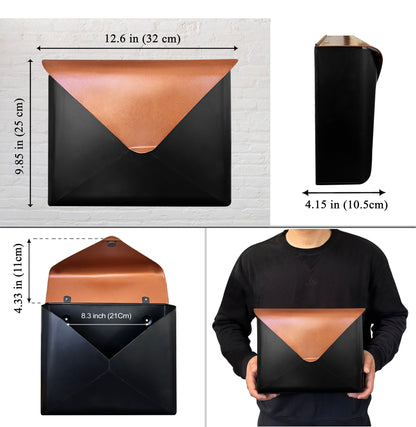 Sleek Envelope Mailbox, Black & Copper Lid