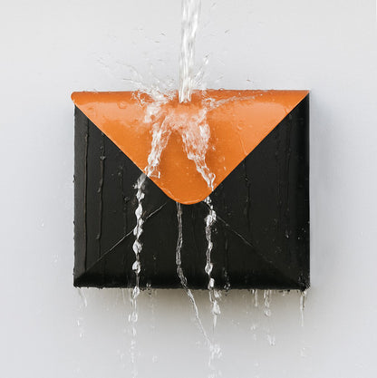 Sleek Envelope Mailbox, Black & Copper Lid