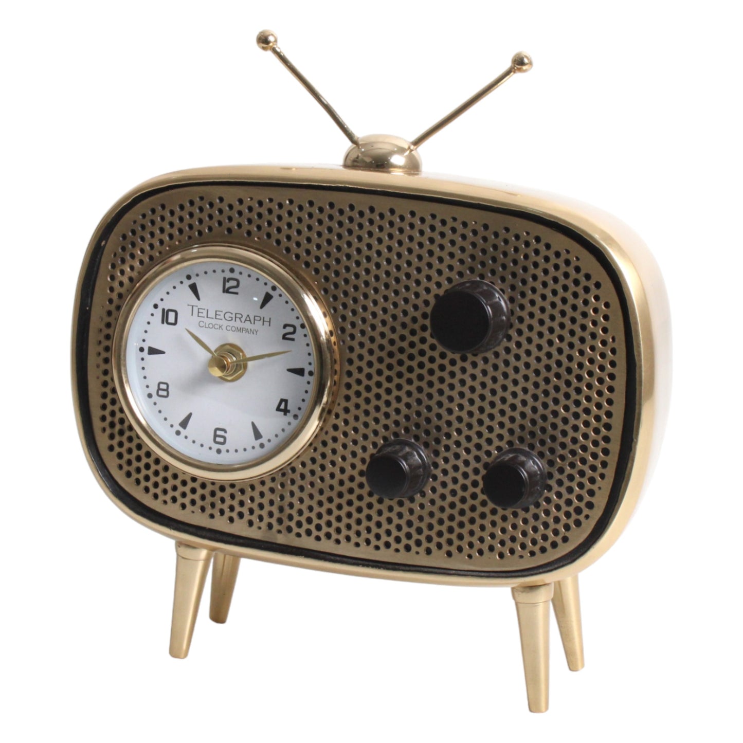 Table Clock, 3" Face, Matt Antq Brass/Black