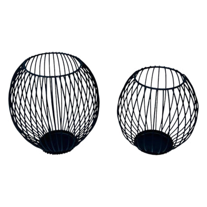 Wire Cage Candle Holders, Set of 2