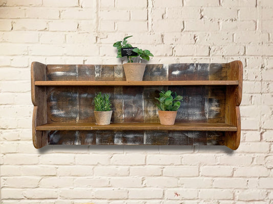 Wooden Wall Mounted Hook Rack With Shelf