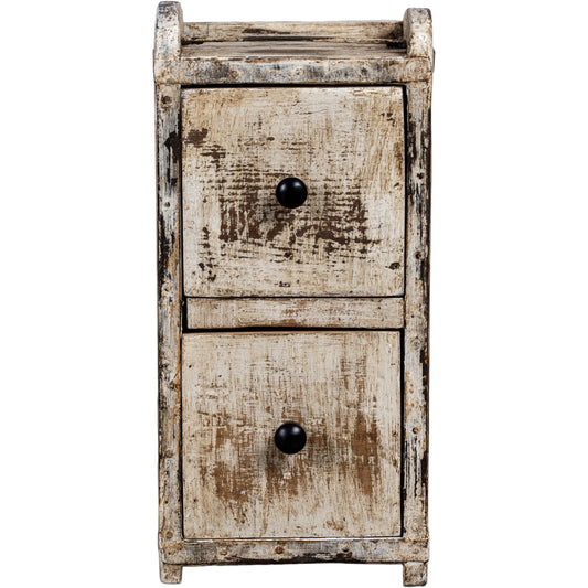 Wooden Brick Mould Drawer Box, White