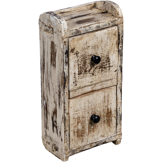 Wooden Brick Mould Drawer Box, White