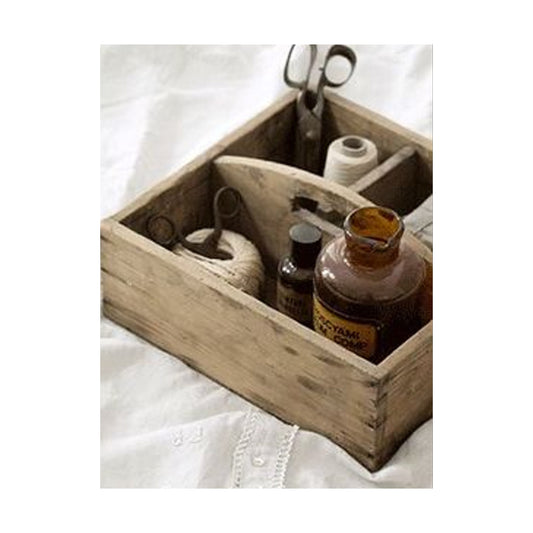 Wooden Square Brickmould With Handle With Partition, White