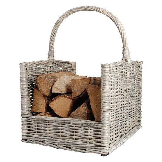 Panier à bûches en bois Gris