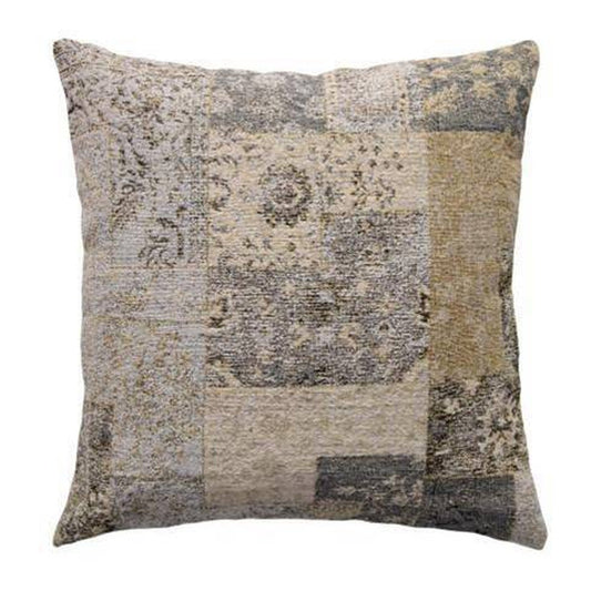 « Coussin tissé FL1023, 23,6 x 23,6 po, gris jaune, 10 % de rabais »