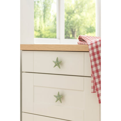Bouton étoile de mer en fonte, bouton nautique, boutons vintage pour armoires de cuisine, meubles – poignées d'armoire rustiques et boutons de porte intérieure pour la maison, blanc