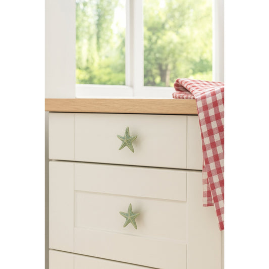Bouton étoile de mer en fonte, bouton nautique, boutons vintage pour armoires de cuisine, meubles – poignées d'armoire rustiques et boutons de porte intérieure pour la maison, blanc