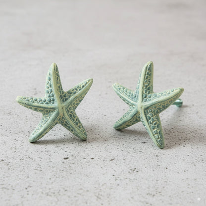 Bouton étoile de mer en fonte, bouton nautique, boutons vintage pour armoires de cuisine, meubles – poignées d'armoire rustiques et boutons de porte intérieure pour la maison, blanc
