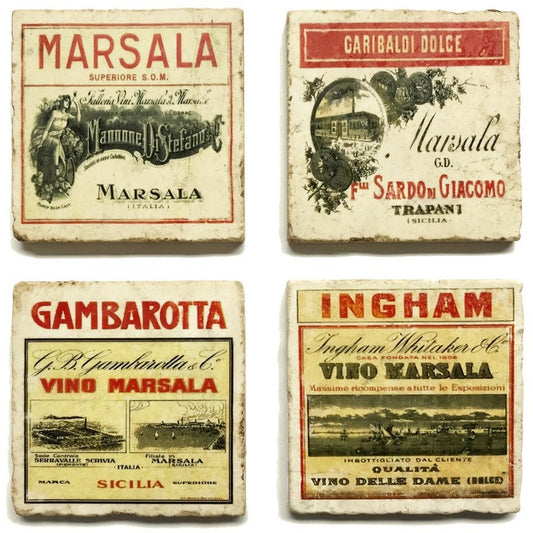 Ensemble/4 sous-verres de la série Marsala