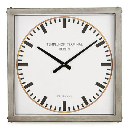 Tempelhof Terminal Clock Grey