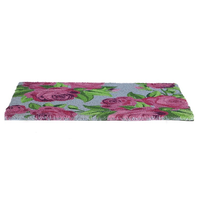 Doormat Coir Floral Blue M