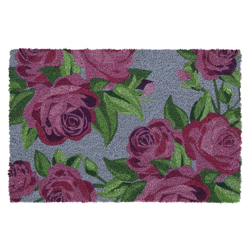 Doormat Coir Floral Blue M