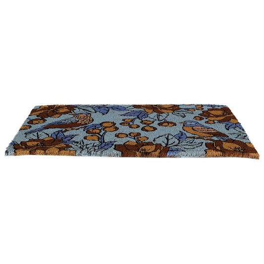 Doormat Coir Floral Blue L