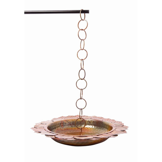 Flamed Leaf Rain Chain Receptacle