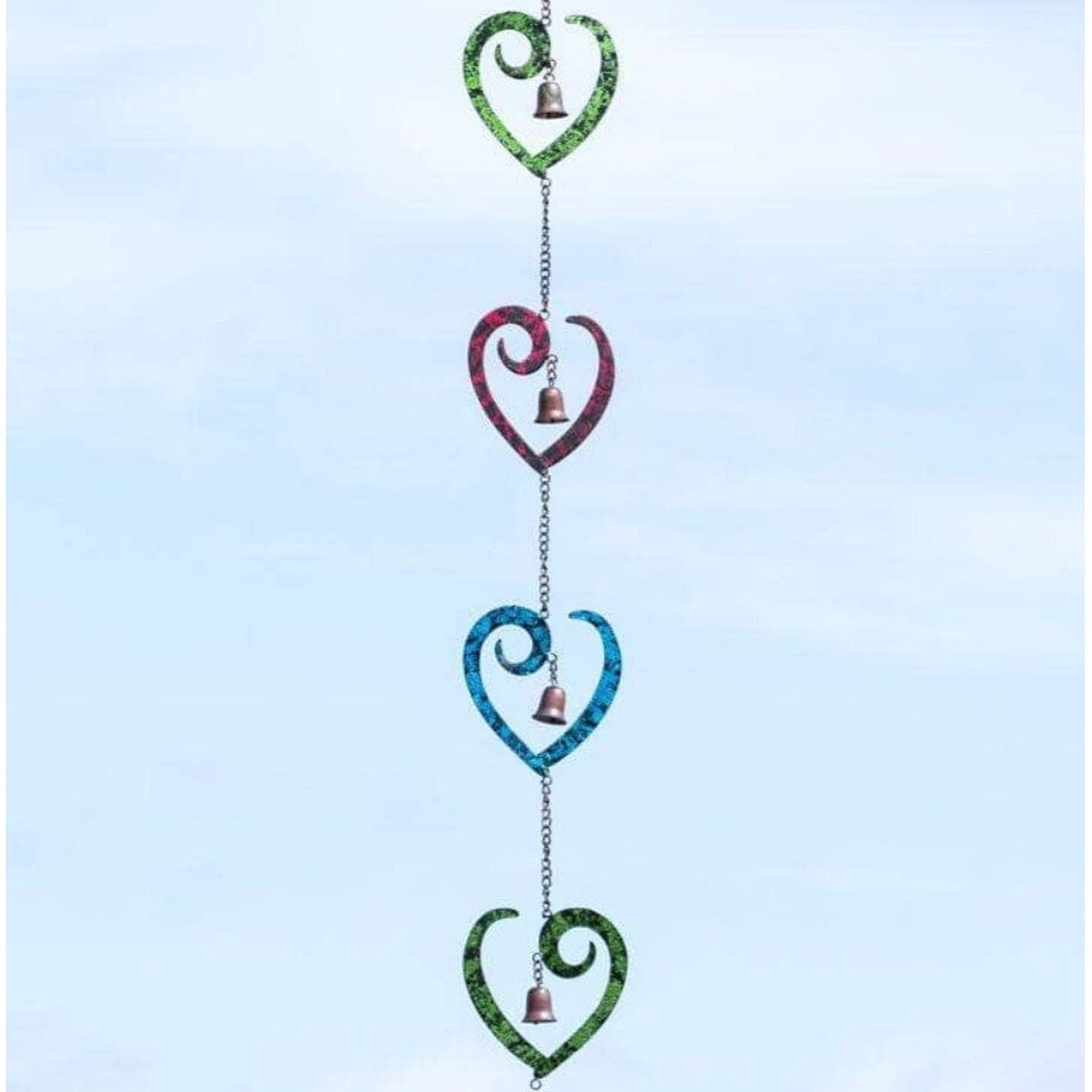 Multicolor Scroll Heart Rain Chain