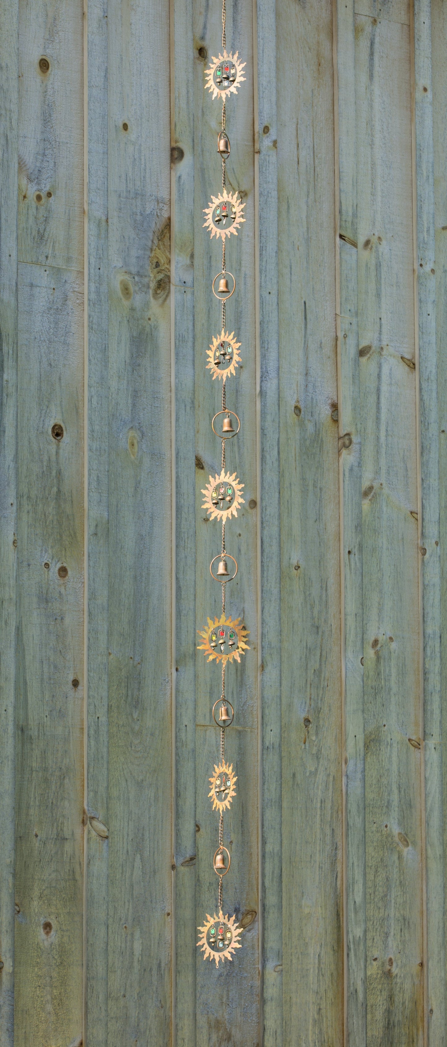 Flamed Sun w/Dangles Rain Chain