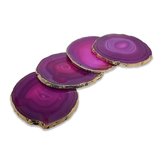 "Sous-verres en agate rose, 4,5 x 4,5 po, *Prix par sous-verre*"