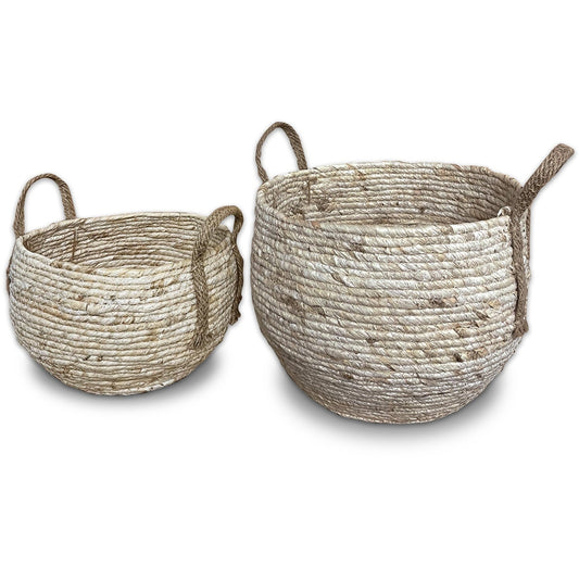 Rope Basket, Set of 2, Cornrope