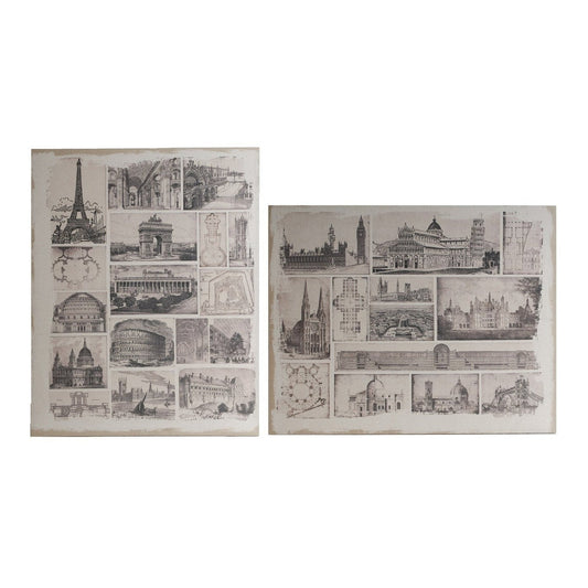 "Impression sur toile Voyages architecturaux, lot de 2, 25 % de réduction"