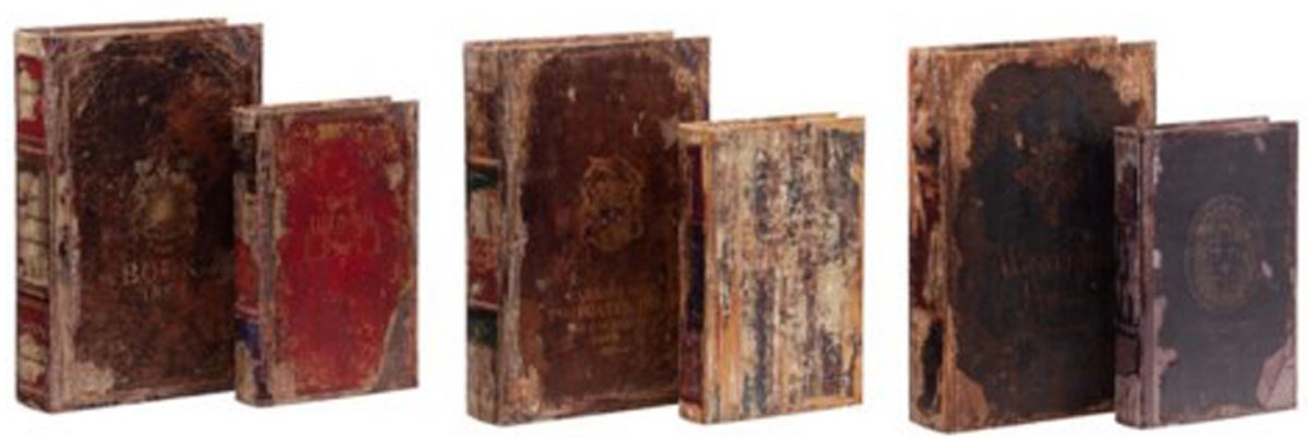 S/2 Antique Look Book Box 3Asst, Last Chance