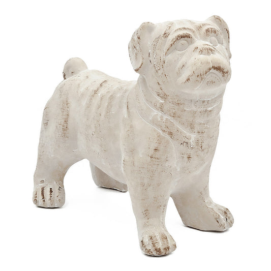 Standing Bulldog Figurine with Natural Beige Finish