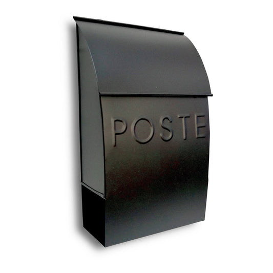 Boîte aux lettres Milano noire avec POSTE