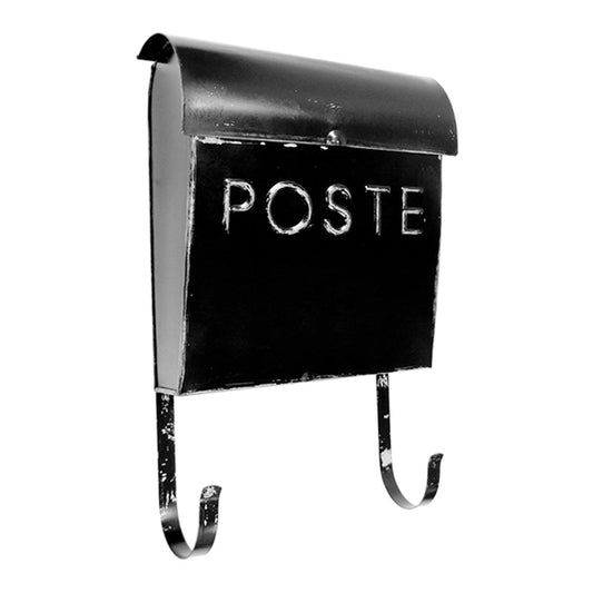 Boîte aux lettres Euro rustique noir rustique avec POSTE