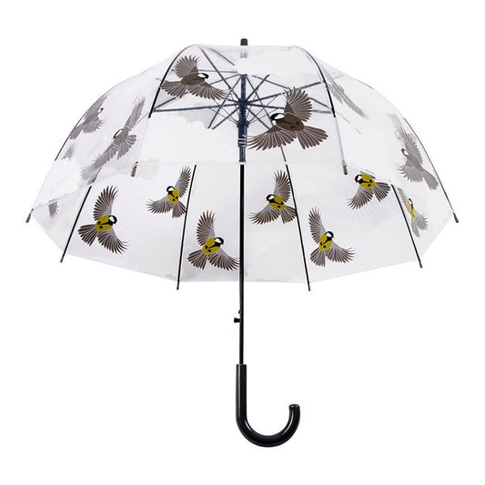 Transparent Umbrella 2 Sided Birds