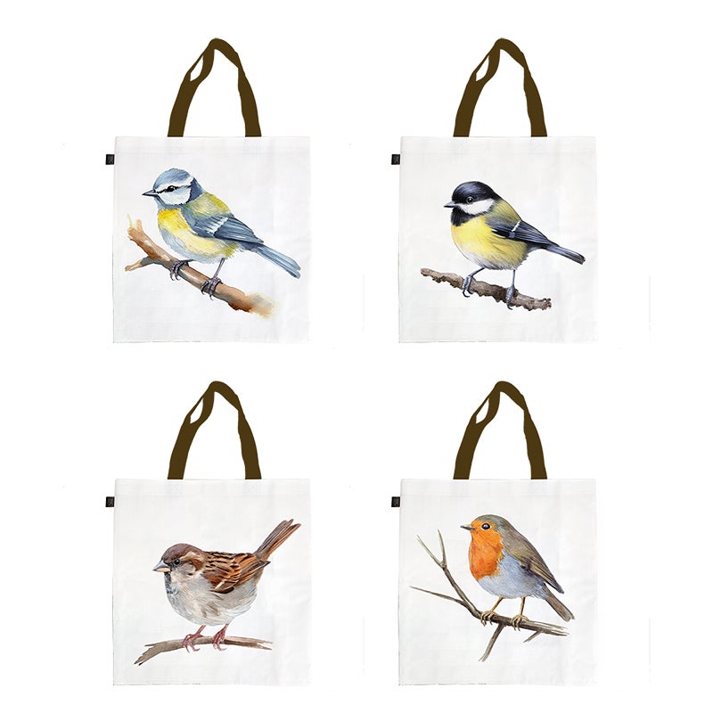 Shopping Bag Watercolour Bird Ass.