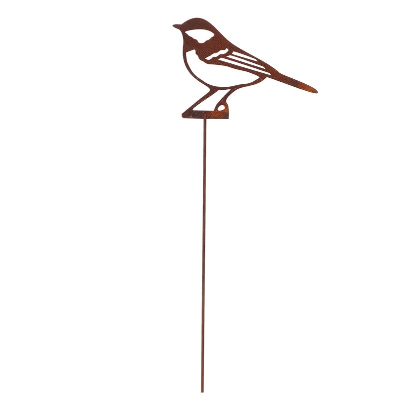Rust Garden Stake Great Tit