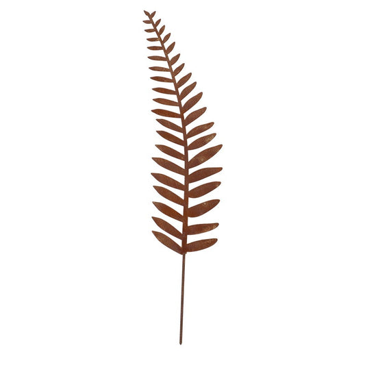 Rust Garden Stake Fern Frond 1