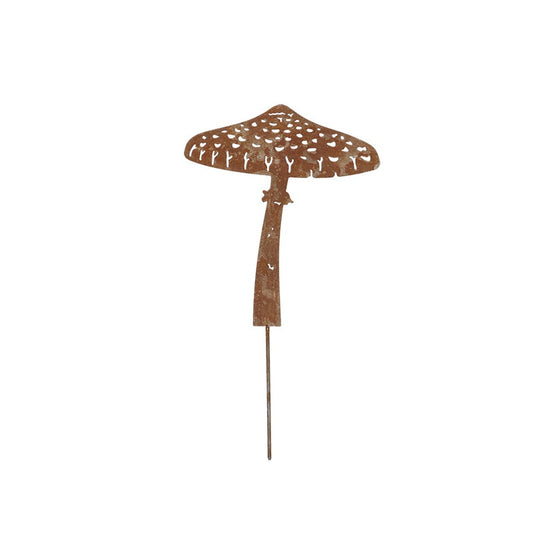Rust Garden Stake Parasol Mushroom