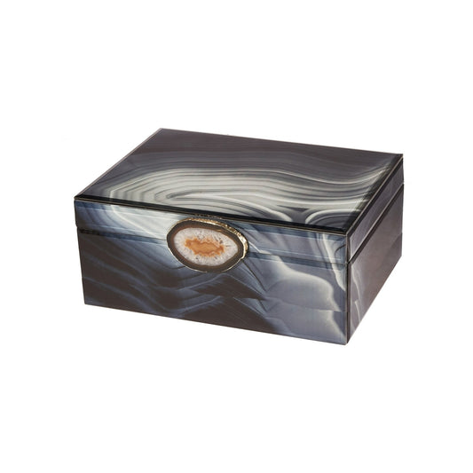 Marble Glass Box Grey, Large