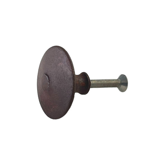 Round Iron Knob, Rust, Large