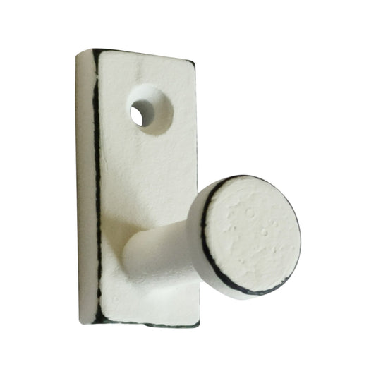 Modular Round Wall Hook, Distressed White