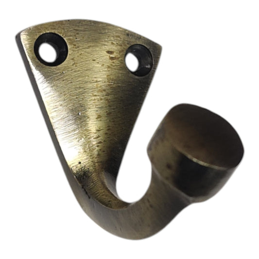 Single Hook, Iron, Antique Brass