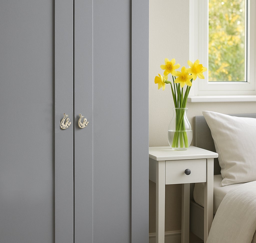 Bouton de sirène en métal, boutons nautiques pour armoires, tiroirs et meubles, crème