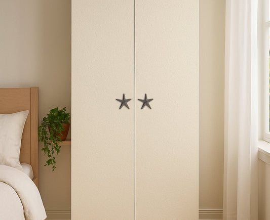 Bouton d'armoire étoile de mer en fonte, boutons nautiques pour portes, tiroirs et meubles