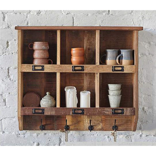 Wall Organizer, Walnut Finish