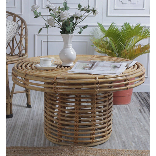 Table basse de jardin en osier, grande, fabriquée à la main, 20 % de réduction