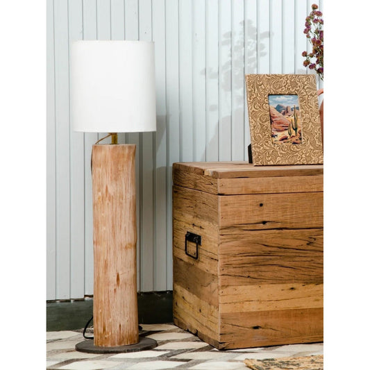 *2024 Intro* Lampe en bois avec abat-jour Blanc
