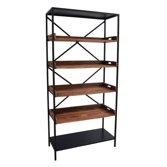 Iron Wooden Bookshelf