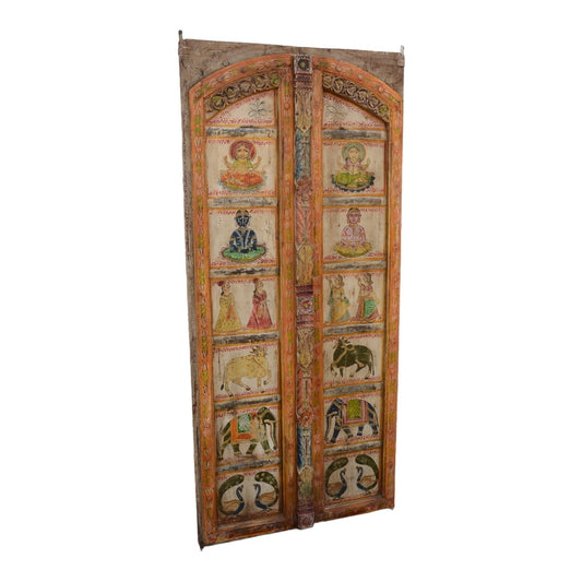 Old Door Hand Painter Wall Panel